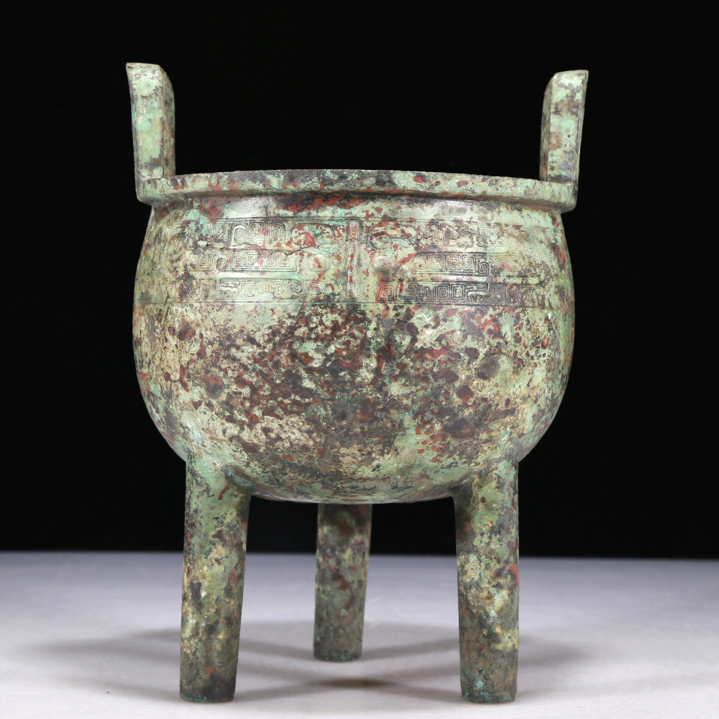 A Wonderful Bronze 'Animal Mask' Tripod Censer With Inscriptions