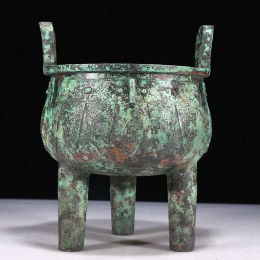 A Wonderful Bronze 'Animal Mask' Tripod Censer With Inscriptions
