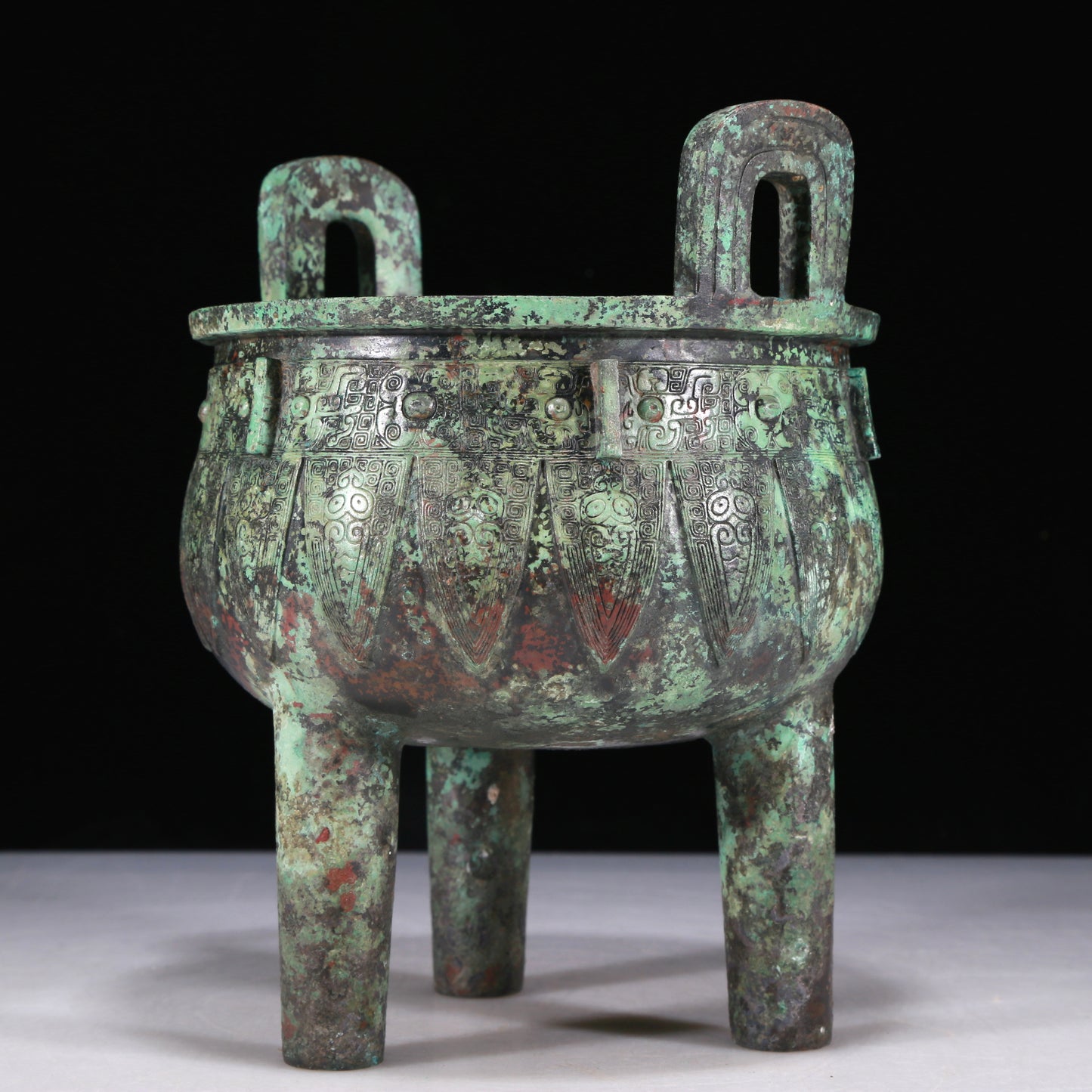 A Wonderful Bronze 'Animal Mask' Tripod Censer With Inscriptions