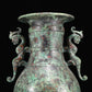 A Wonderful Bronze Dragon-Handled Vase And Cover