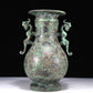 A Wonderful Bronze Dragon-Handled Vase And Cover