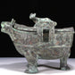 A Wonderful Bronze 'Auspicious Beast' Tripod Censer And Cover With Inscriptions
