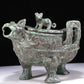 A Wonderful Bronze 'Auspicious Beast' Tripod Censer And Cover With Inscriptions