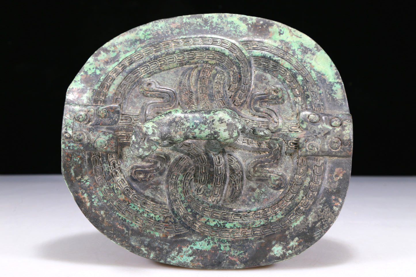 A Wonderful Bronze 'Auspicious Beast' Tripod Censer And Cover With Inscriptions