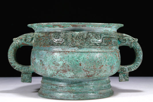 A Wonderful Bronze Beast-Handled Censer