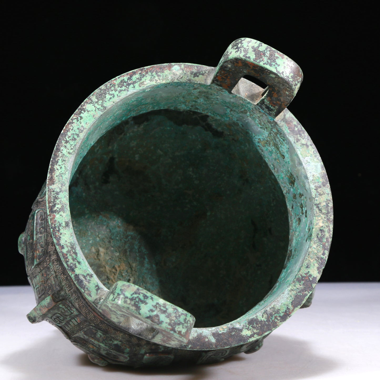 A Wonderful Bronze 'Animal Mask' Tripod Censer With Inscriptions