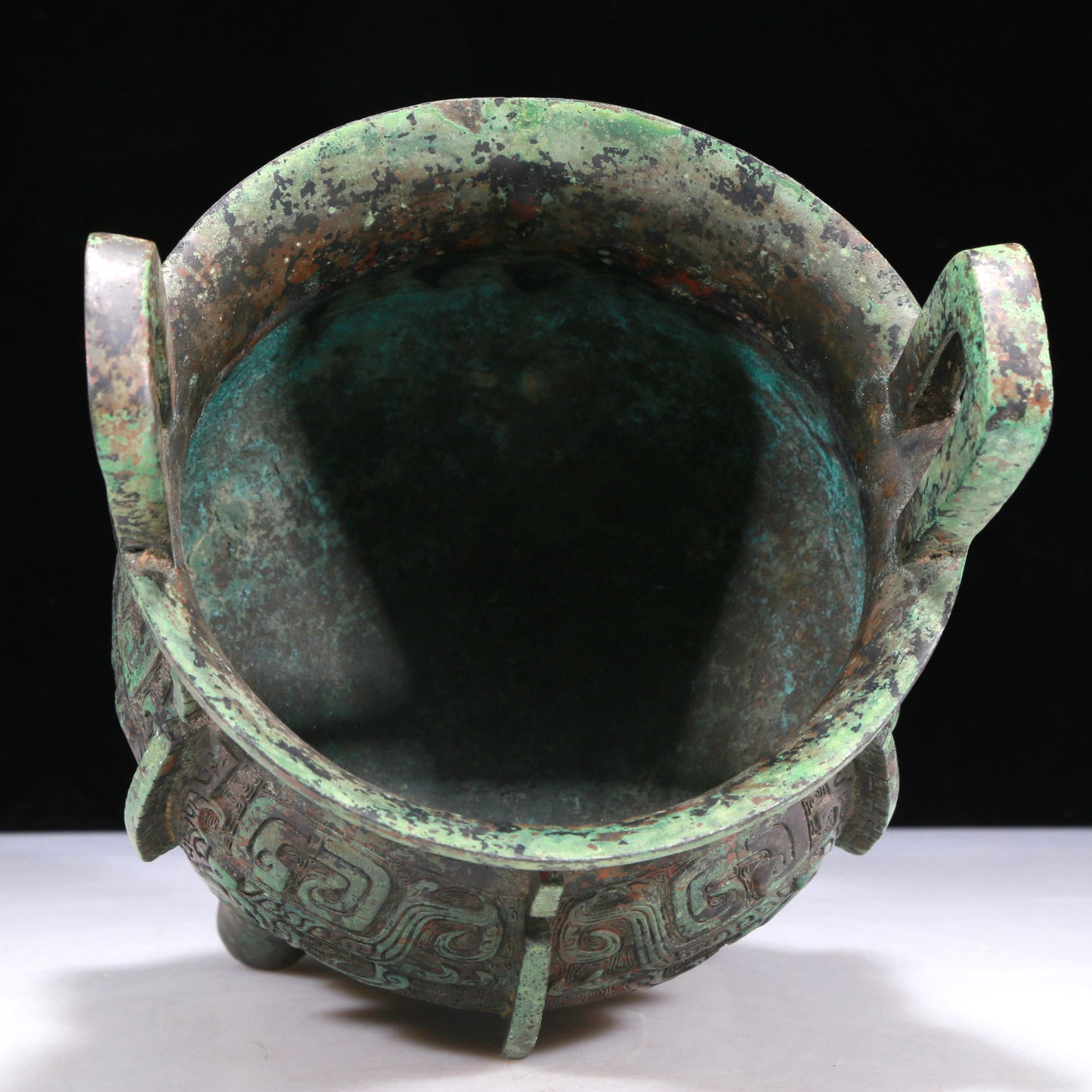 A Wonderful Bronze 'Animal Mask' Tripod Censer With Inscriptions