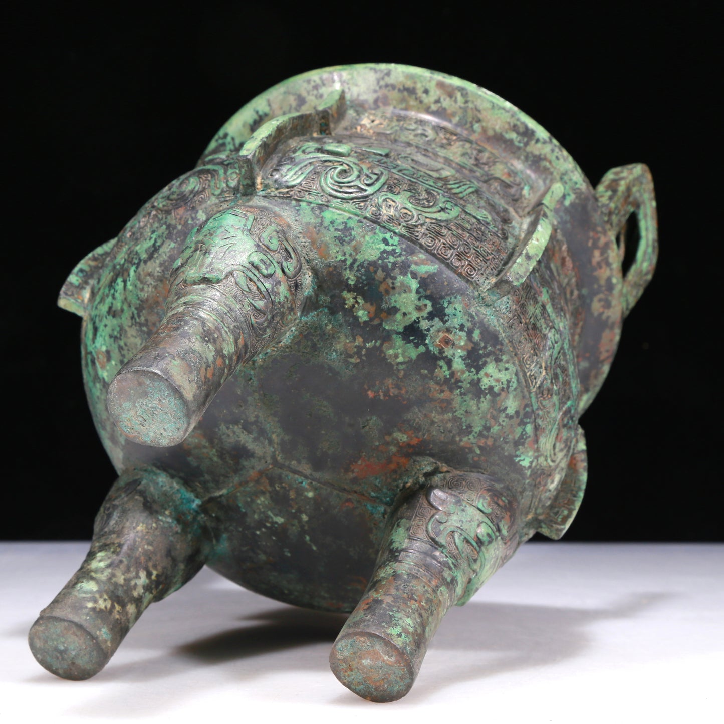 A Wonderful Bronze 'Animal Mask' Tripod Censer With Inscriptions
