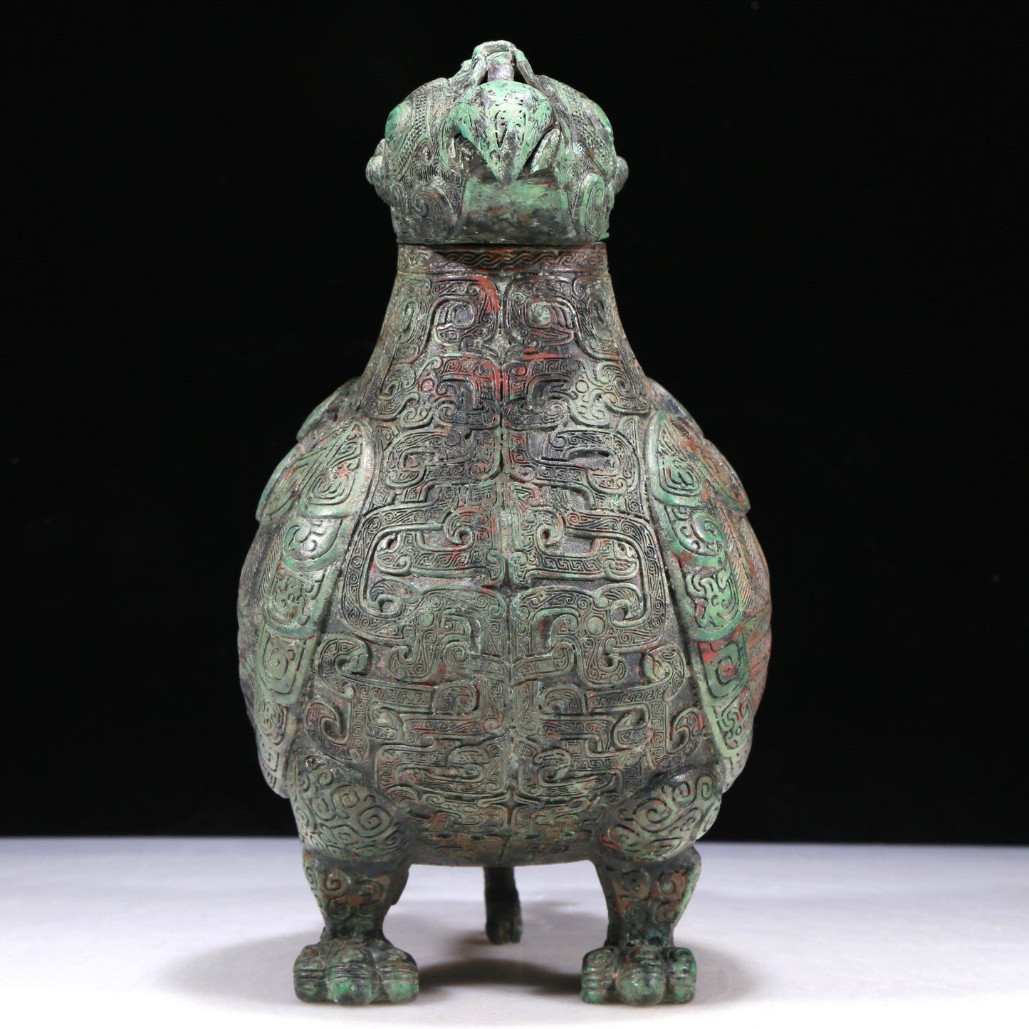 A Wonderful Bronze Auspicious Beast-Form Jar