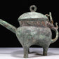 A Wonderful Bronze 'Auspicious Beast' Tripod Ewer