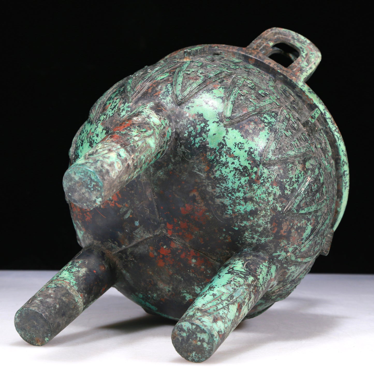 A Wonderful Bronze 'Animal Mask' Tripod Censer With Inscriptions
