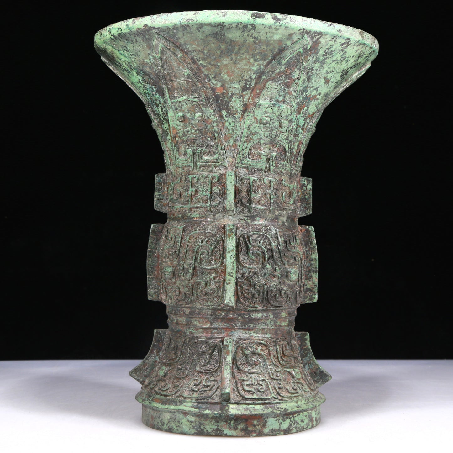 An Excellent Bronze 'Animal Mask' Vase With Inscriptions