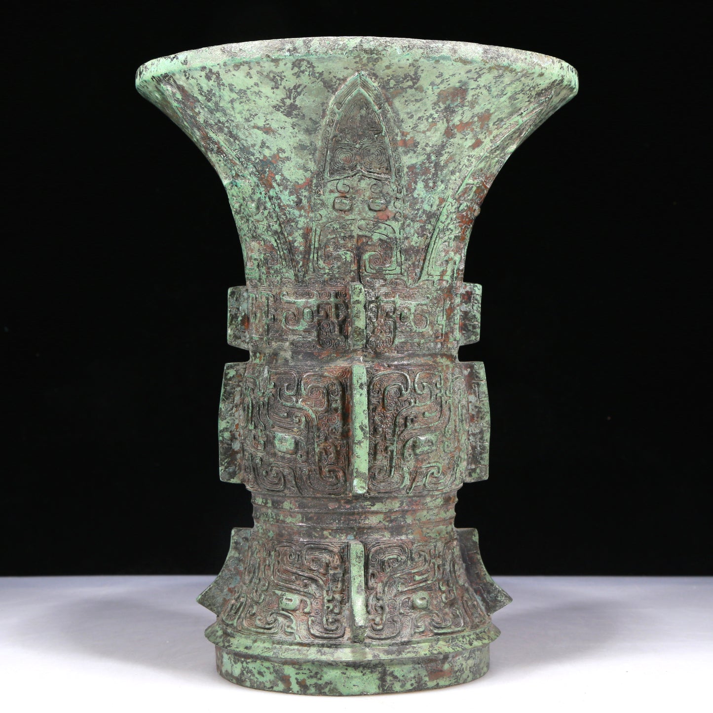 An Excellent Bronze 'Animal Mask' Vase With Inscriptions