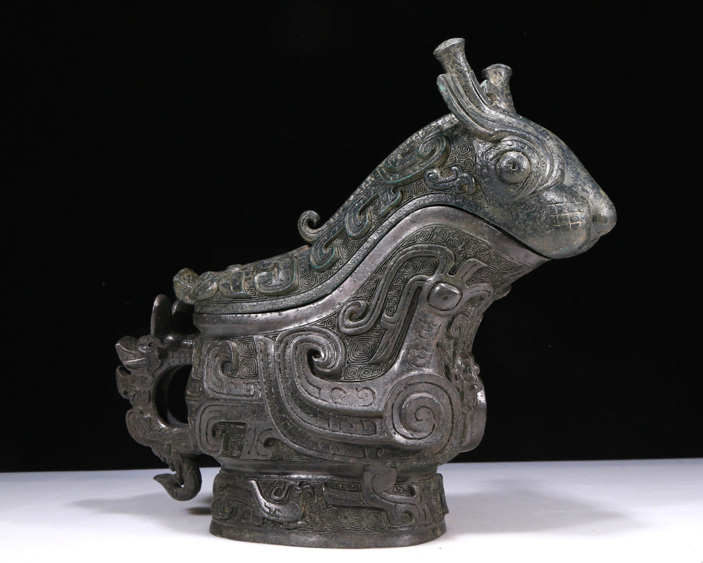 An Excellent Bronze 'Auspicious Beast' Ewer With Inscriptions