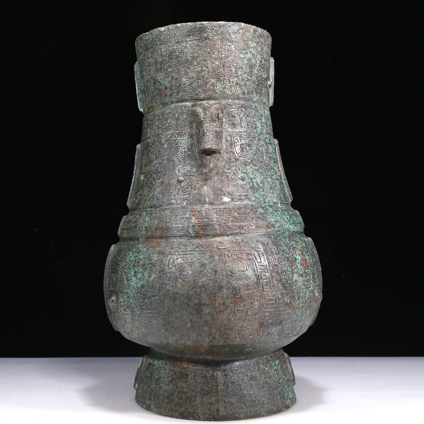 An Excellent Bronze 'Animal Mask' Vase With Inscriptions