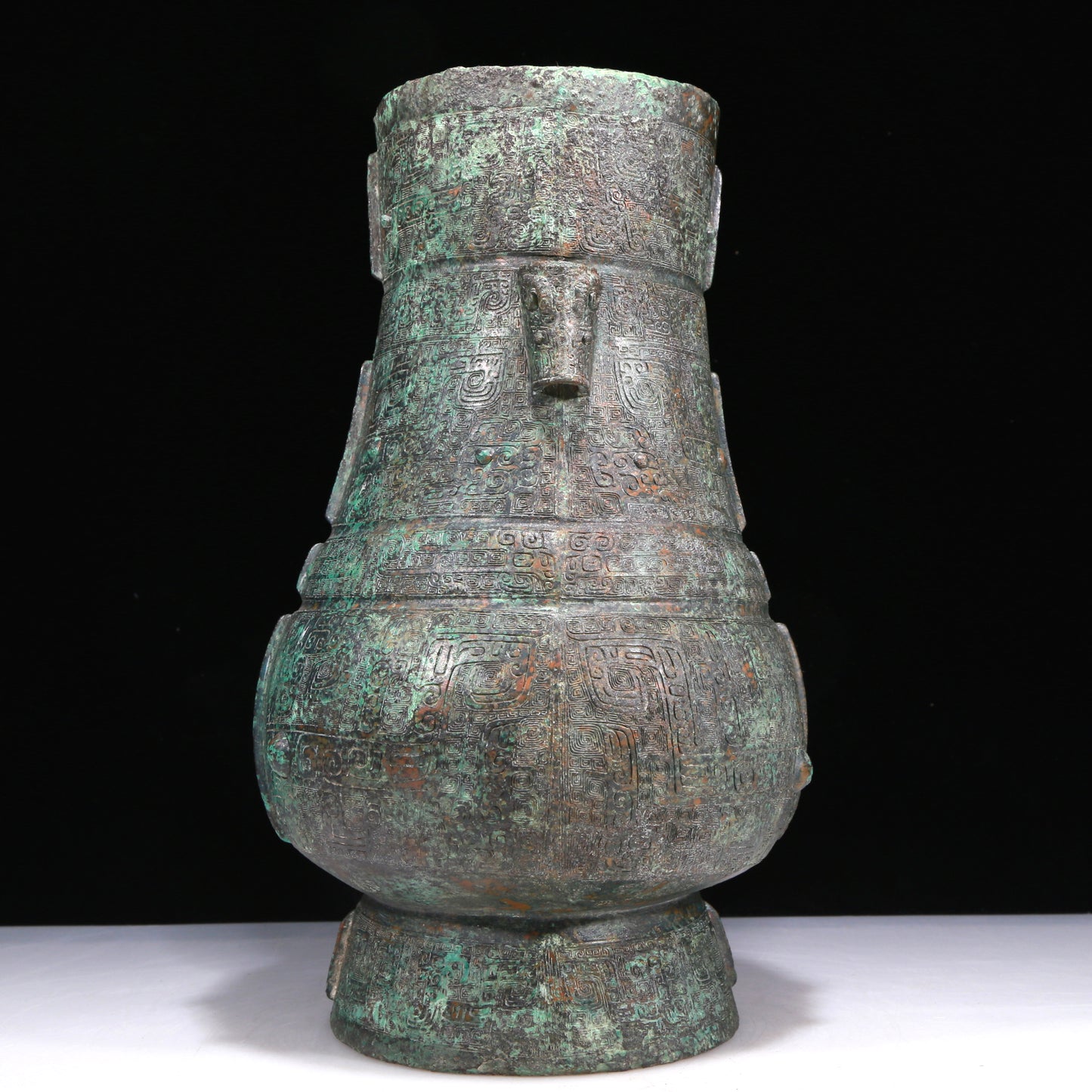 An Excellent Bronze 'Animal Mask' Vase With Inscriptions