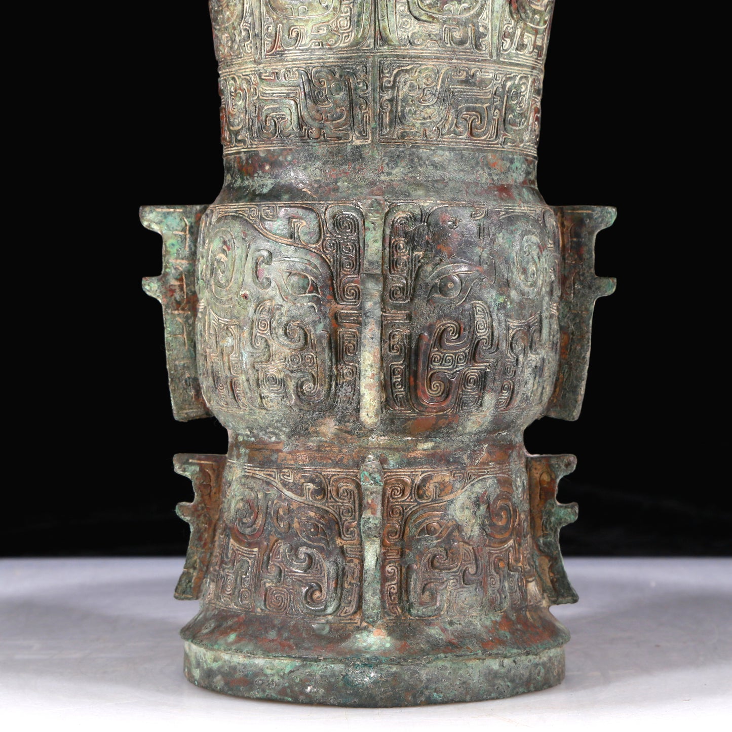 An Excellent Bronze 'Animal Mask' Vase With Inscriptions