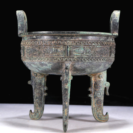 An Excellent Bronze 'Auspicious Beast' Tripod Censer