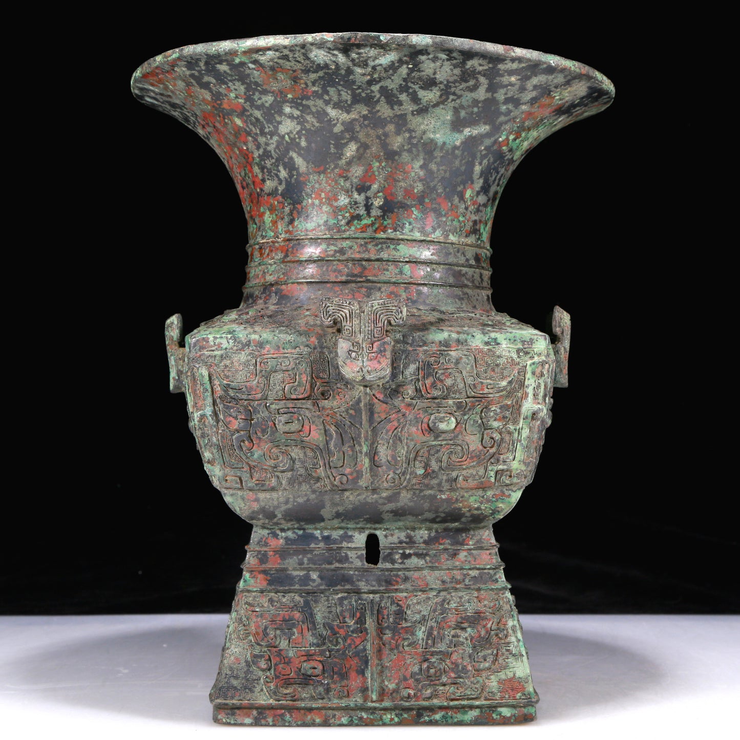 An Excellent Bronze 'Animal Mask' Vase With Inscriptions