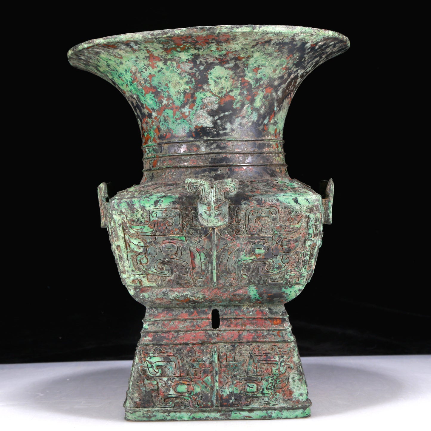 An Excellent Bronze 'Animal Mask' Vase With Inscriptions