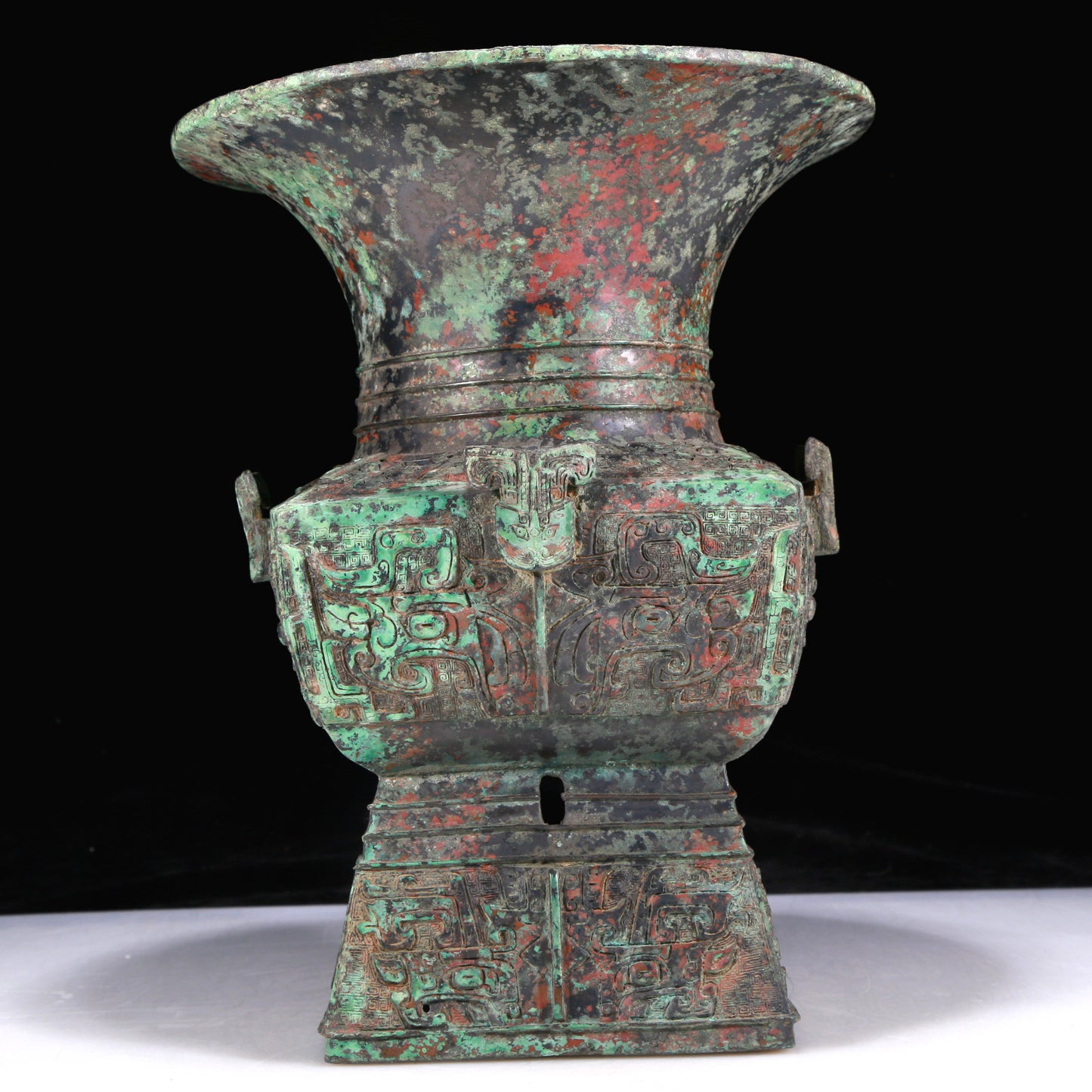 An Excellent Bronze 'Animal Mask' Vase With Inscriptions