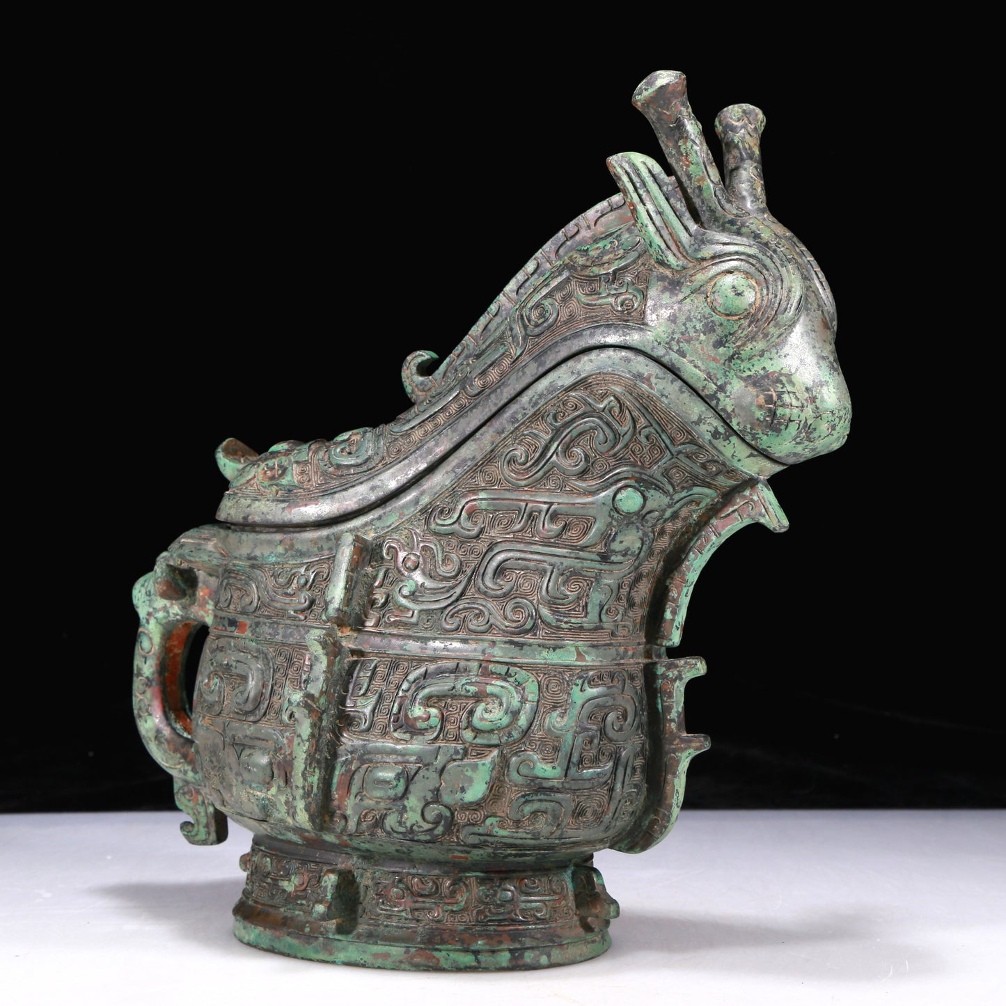 A Precious Bronze 'Animal Mask' Ewer With Inscriptions