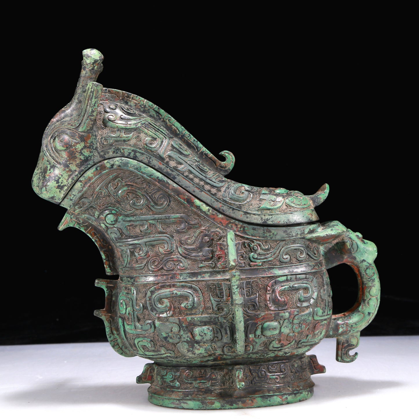 A Precious Bronze 'Animal Mask' Ewer With Inscriptions