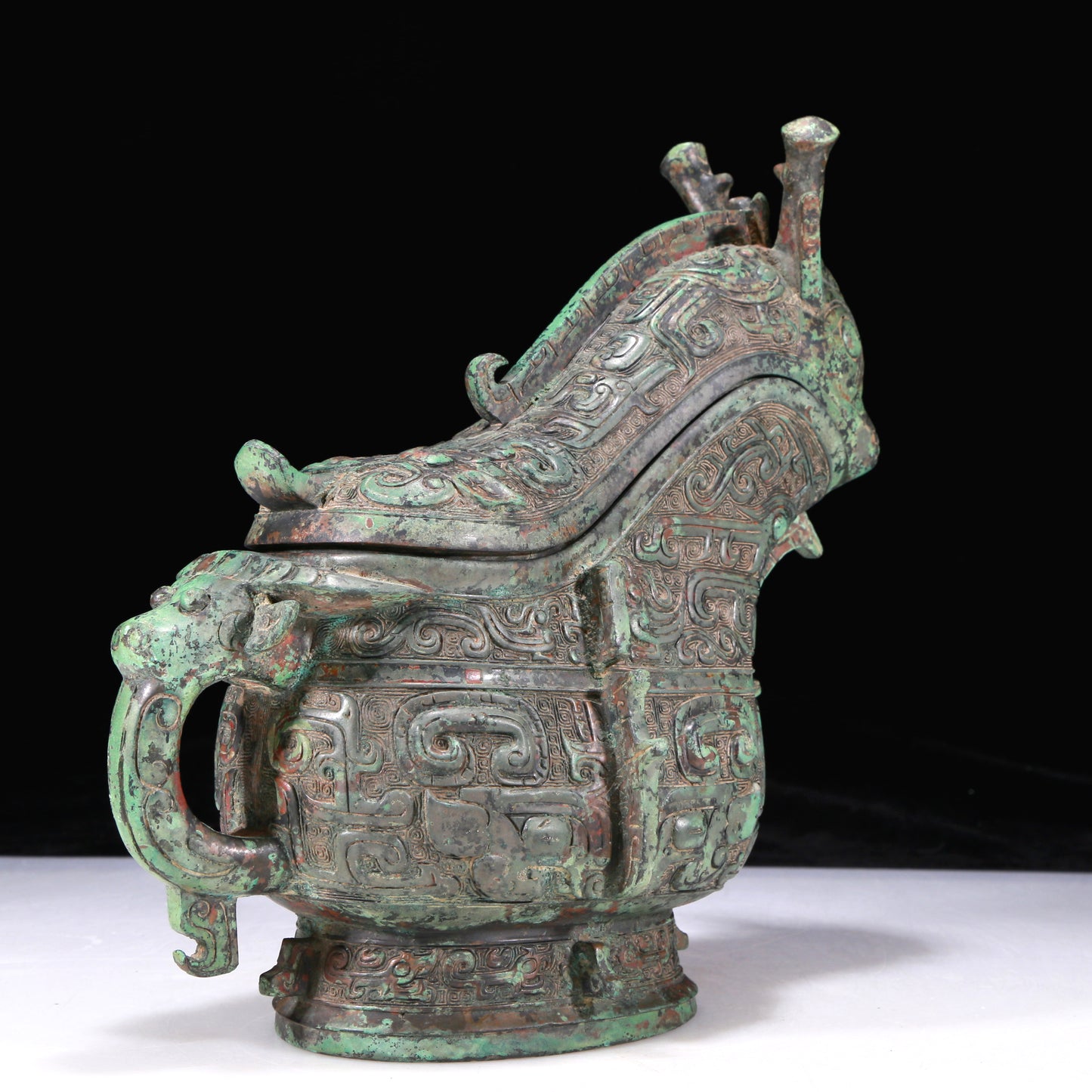 A Precious Bronze 'Animal Mask' Ewer With Inscriptions