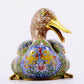 Pair of cloisonné duck ornaments