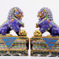 Pair of cloisonné lion ornaments