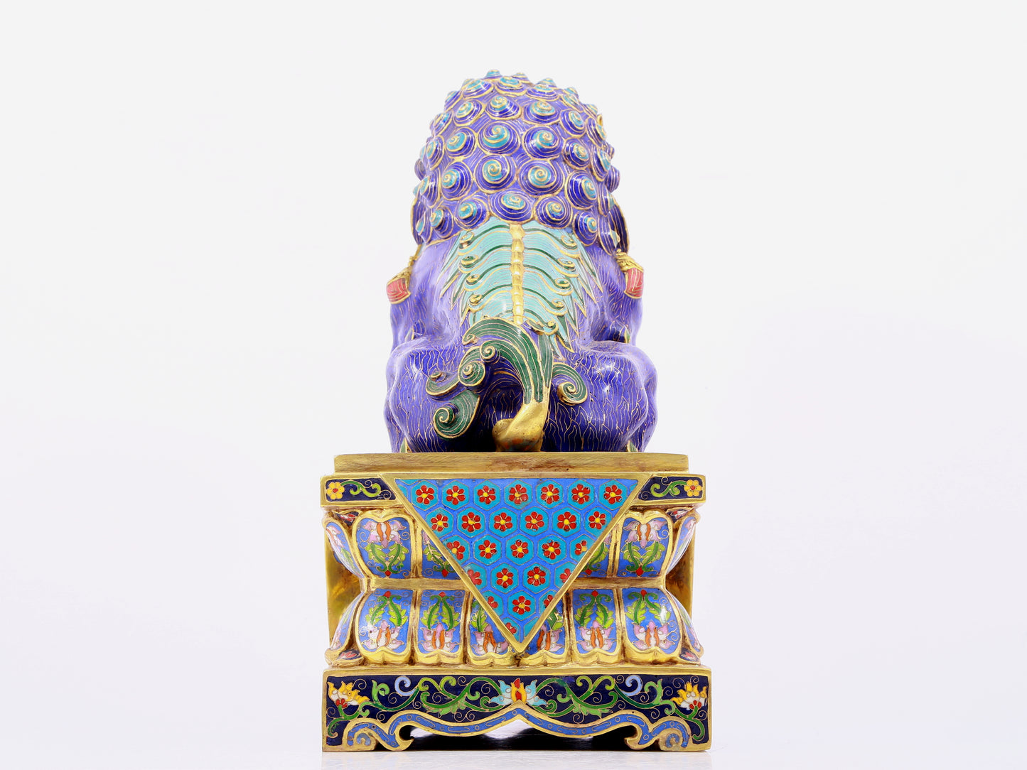 Pair of cloisonné lion ornaments