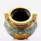 A cloisonne squirrel grape pattern two-eared three-legged incense burner