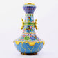 A pair of cloisonné butterfly and flower pattern amphora