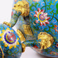 A pair of cloisonne lotus pattern bat ear incense burners