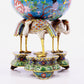 A cloisonné flower and bird pattern two-eared three-legged incense burner with lid