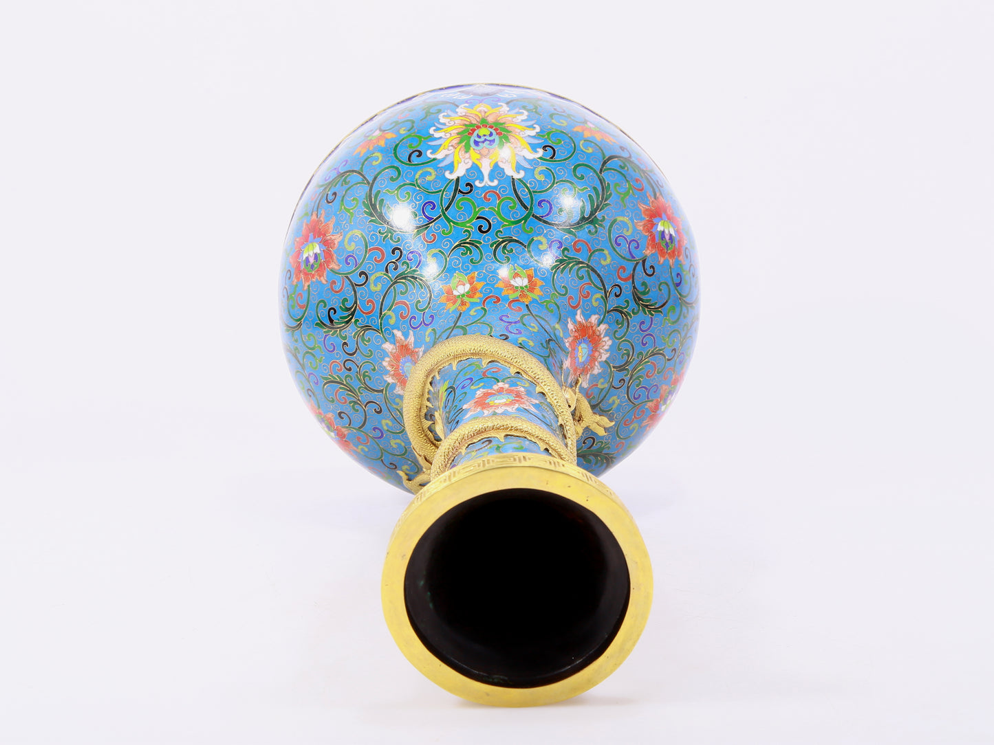 A cloisonné and dragon vase