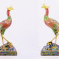 A pair of cloisonné phoenix ornaments