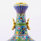 A pair of cloisonné butterfly and flower pattern amphora