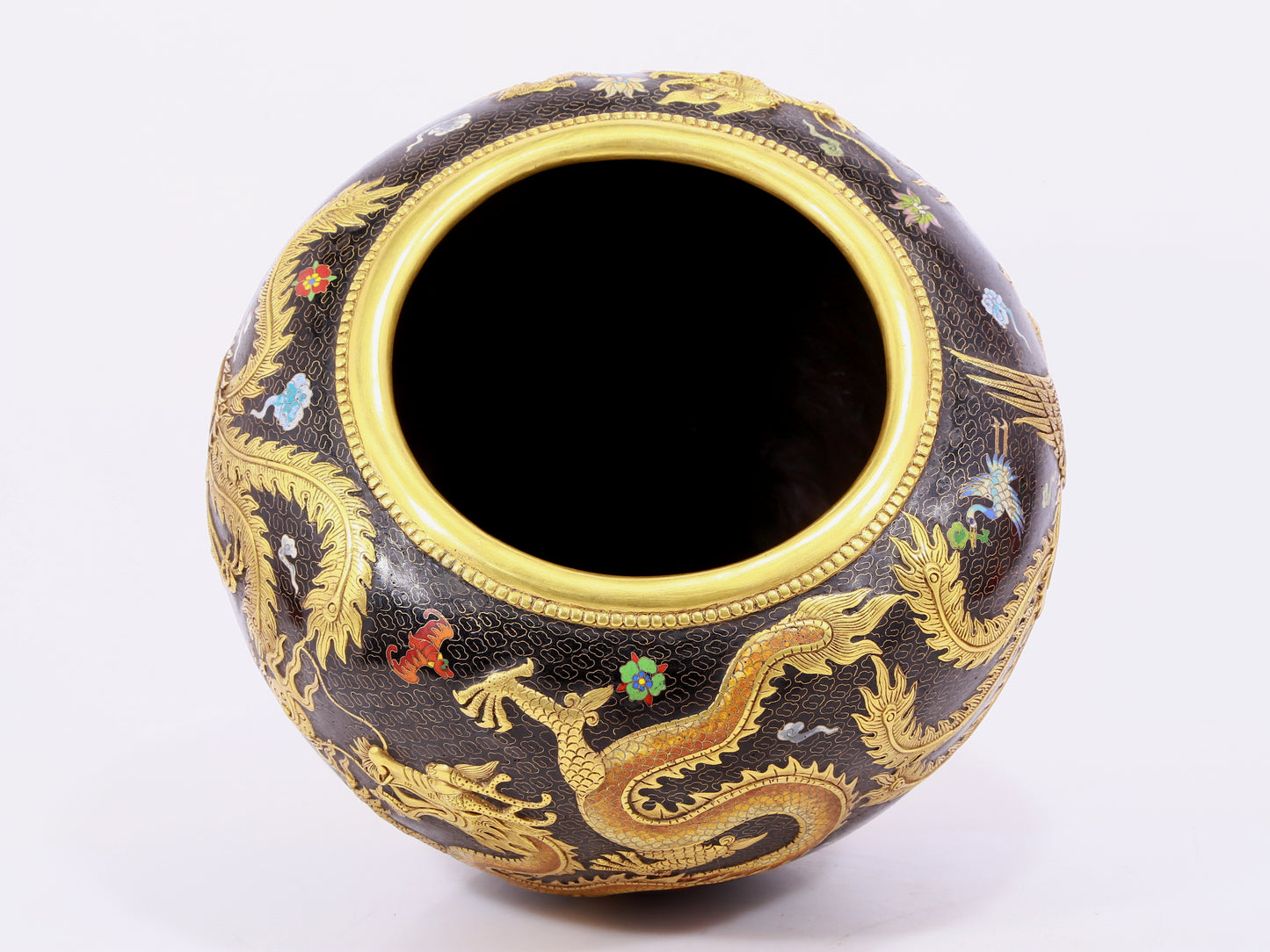 cloisonné auspicious cloud and dragon pattern water bowl