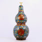 A cloisonné gourd-shaped vase with lotus pattern