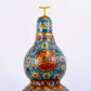 A cloisonné gourd-shaped vase with lotus pattern