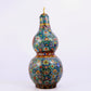 A cloisonné gourd-shaped vase with lotus pattern