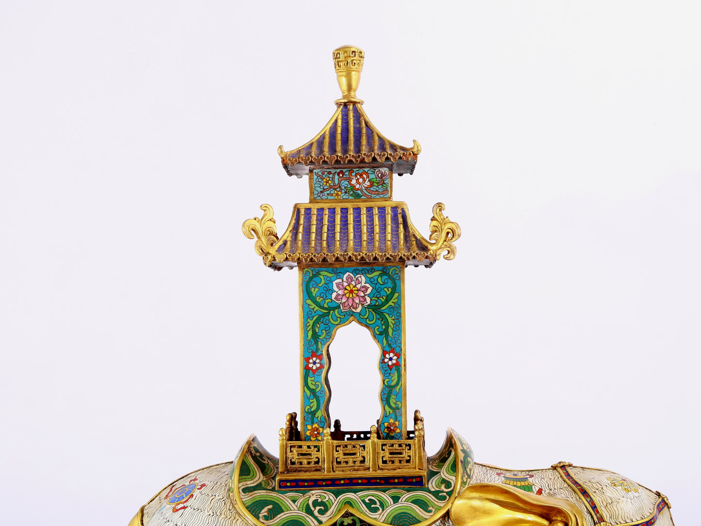 Pair of cloisonné elephant palace lanterns