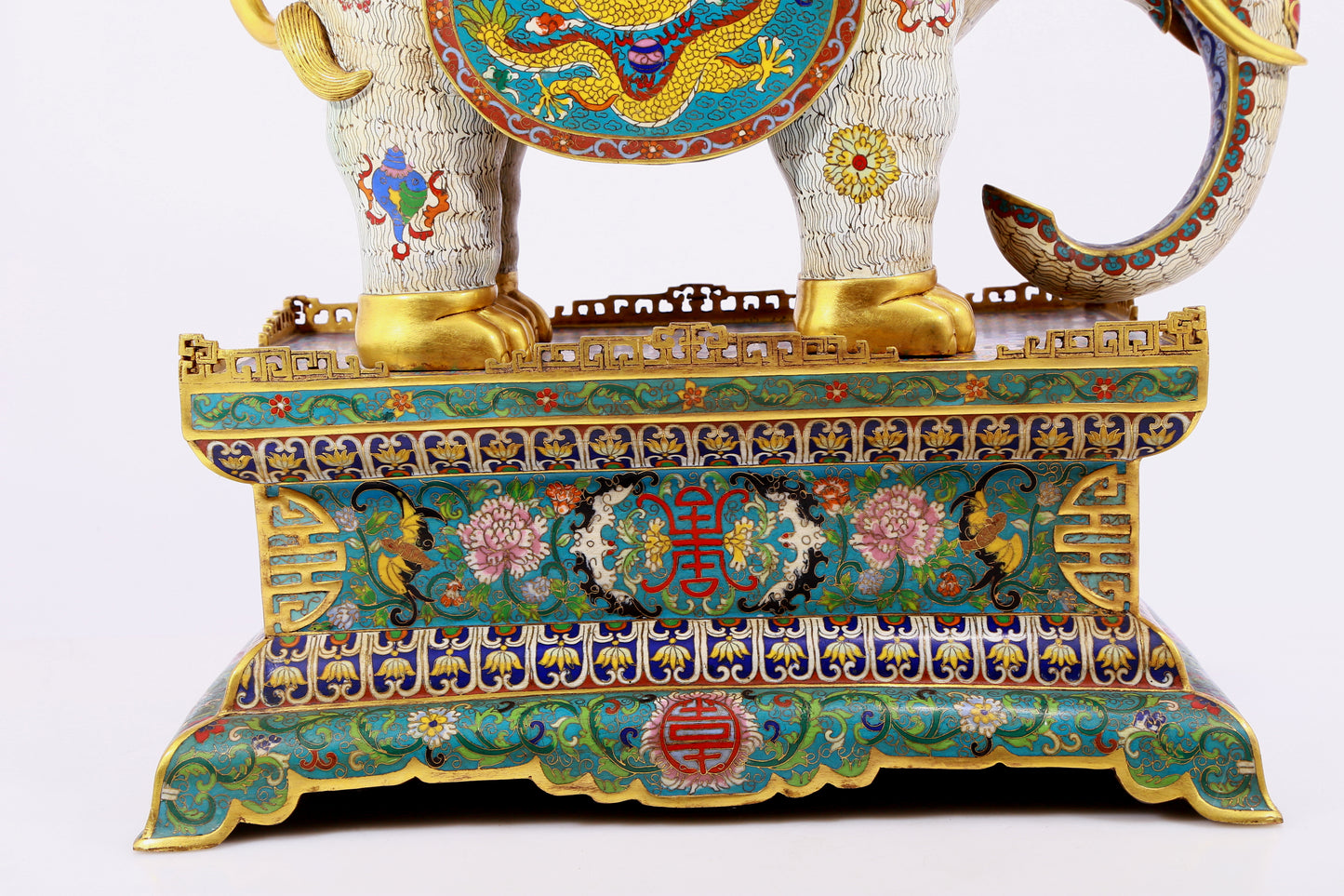 Pair of cloisonné elephant palace lanterns