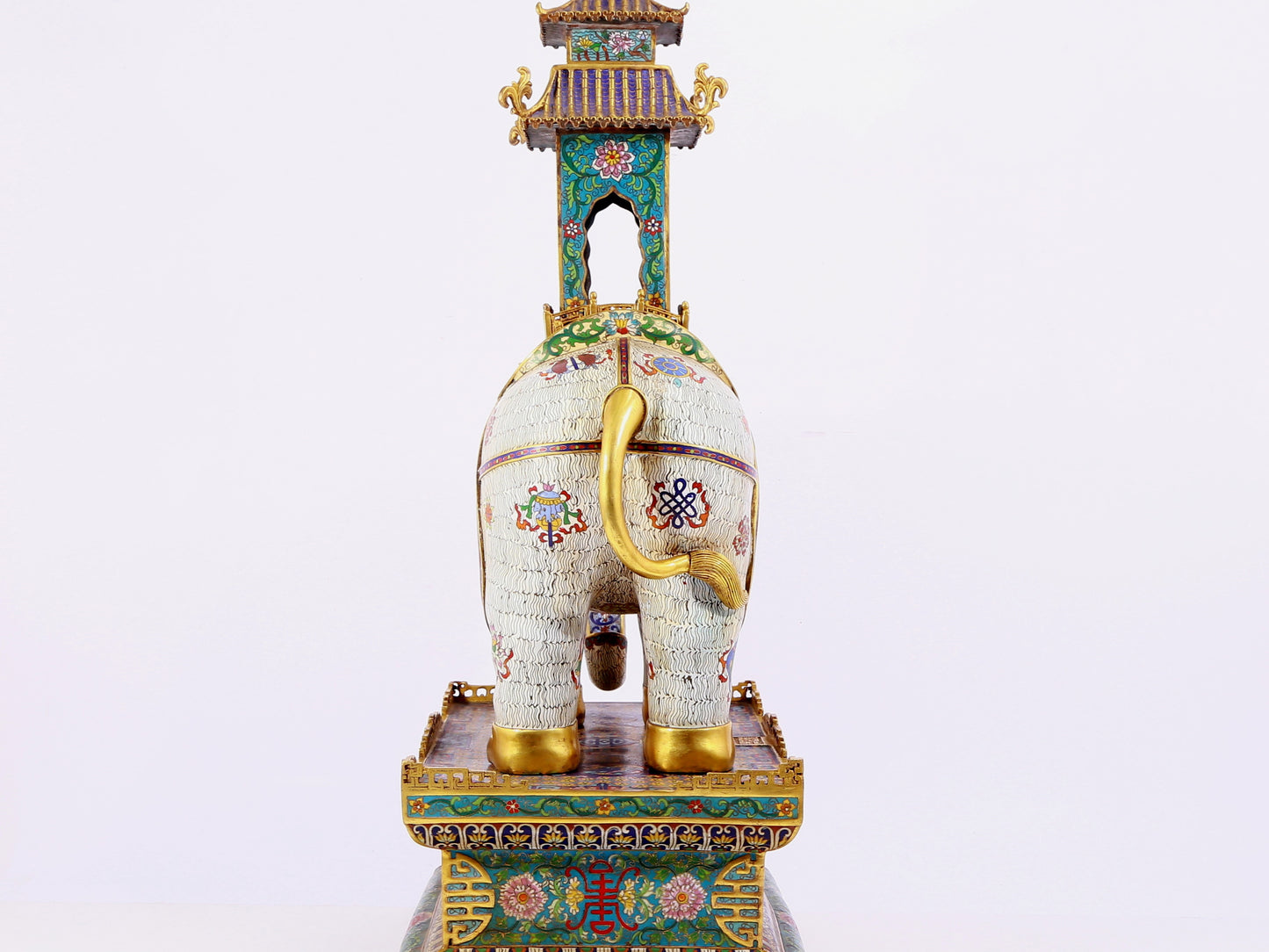 Pair of cloisonné elephant palace lanterns