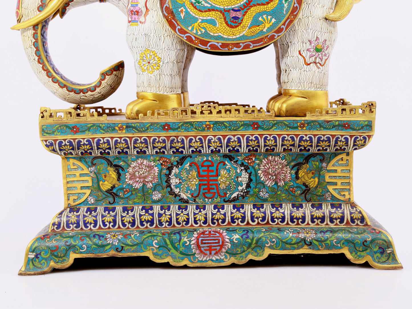 Pair of cloisonné elephant palace lanterns