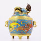 A cloisonné lion pattern amphora with lid