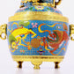 A cloisonné lion pattern amphora with lid