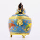 A cloisonné lion pattern amphora with lid