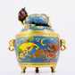 A cloisonné lion pattern amphora with lid